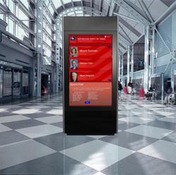 Access1's kiosk runs on a wireless network that uploads system metrics, viewer information, and polling results to a secure server on a minute by minute basis.